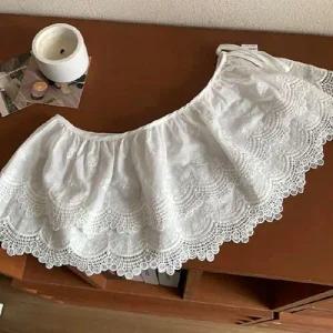 (BBT4) 여성 시스루 레이스 랩 스커트 여자 레이어드 치마 화이트 WFKN2CZ