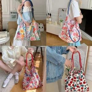 [라일리] Rly 로프 당일 플라워 캔버스백 빅 숄더백 쇼퍼백 여