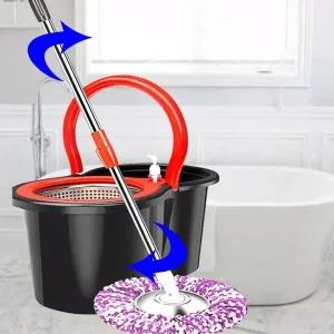 밀대 막대 회전 스핀업 극세사 대걸레 통돌이 걸레 (WFFUOEF)