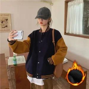 [라일리여성의류] Rly 점퍼 항공 기모 배색 베이직 재킷 야구 자켓 신