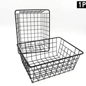 철제 바구니 정리 수납용 바스켓 북유럽 감성-검정 철제바스켓 다용도바스켓 철제바구니