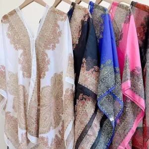 [라일리여성의류] Rly 가디건 여름 비치웨어 몽골망토 숄망토 쉬폰 스카  43288140)