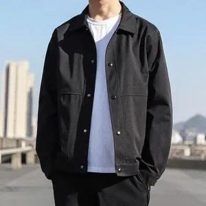 [라일리의류] Rly 카라 버튼 남성 자켓 루즈핏 간절기 점퍼  43292849)