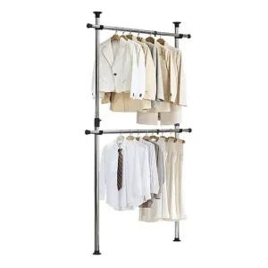 2001호 2단 옷걸이행거 벽행거 조립옷행거 수납파이프 시스템행거 원룸행거 폴행거