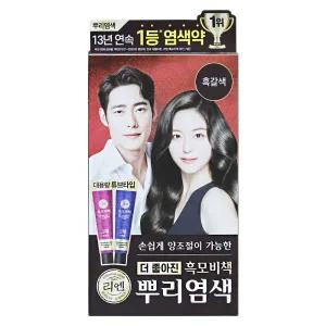 엘지 리엔 흑모비책 새치 뿌리염색 흑갈색 1개 염색약