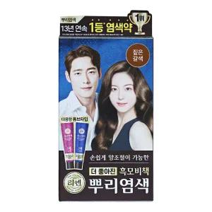 엘지 리엔 흑모비책 새치 뿌리염색 짙은갈색 1개 염색약