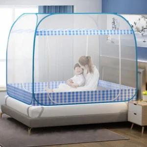 원터치 사각 모기장 텐트 대형 침대 야외 접이식 1인 방충망 침대모기장 원터치모기장