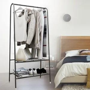 튼튼한 철제 행거 자취방 옷걸이 조립식 수납 선반 스탠드옷걸이 옷걸이행거 2단행거