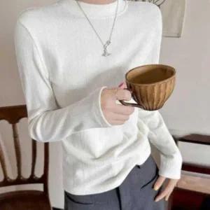 [다잇템] 여성용 잔골지 스웨터 U넥 심플컬러 티셔츠_23822207_588872