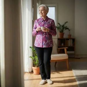 [하프클럽/알티피아]밴딩 기모 할머니 바지 60대 엄마바지 기모바지 몸빼 촌캉스룩