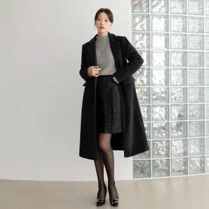 [시크라인] (~XXL까지) 사벨르 카라 버튼 롱 코트 겨울 아우터 하객룩 오피스룩 모임룩 격식룩 연말룩 빅사이즈