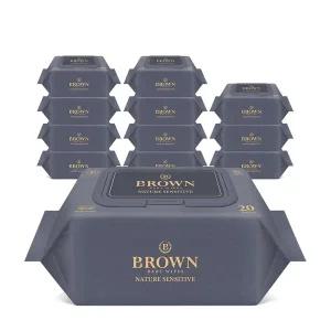 [브라운][브라운물티슈] 네이처 센시티브 20매 휴대 캡 12팩