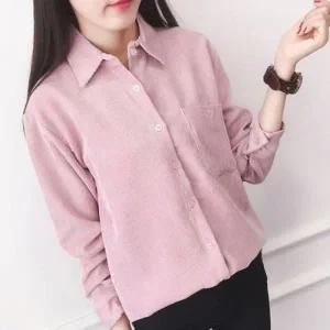 여성 가을 겨울 캐주얼 패션 코듀로이 남방