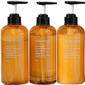 디스펜서 리필용기 노랑 욕실 3종 공병 호텔욕실용품 호텔욕실용품 용기 샴푸 펌핑용기