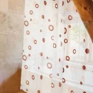 욕실 화장실 패브릭 샤워커튼 반투명 대 브라운 북유럽샤워커튼 샤워커튼봉세트