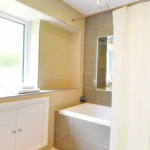 욕실 화장실 패브릭 샤워커튼 반투명 컬러 대 미색 북유럽샤워커튼 샤워커튼봉세트