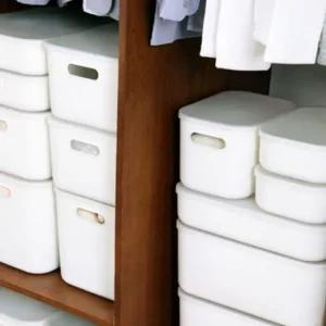 옷장 수납 바구니 소형 화이트 농산물박스 농산물상자 빈티지감성 보관상자 수납함