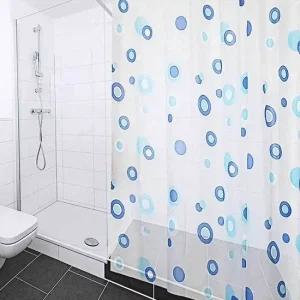 루 땡땡이 반투명 샤워커튼 화장실 욕실 대형 패브릭 북유럽 샤워커튼봉세트
