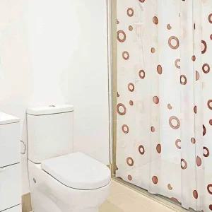 반투명 샤워커튼 패브릭 화장실 소형 욕실 브라운 북유럽 샤워커튼봉세트 방수샤워커튼