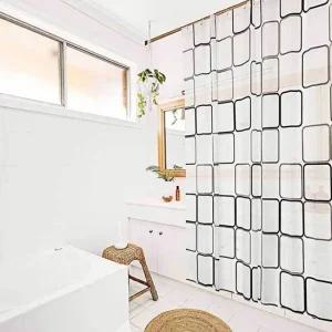 욕실 샤워커튼 봉 세트 욕실 화장실 패브릭 중형 북유럽 샤워커튼봉세트 방수샤워커튼