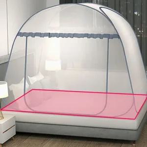원터치 그레이 돔형 모기장 텐트 바닥 일체형 120X200 침대모기장 거실모기장 접이식모기장