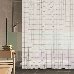 체크 화장실 화이트 욕실 대형 샤워커튼 패브릭 북유럽 샤워커튼봉세트 방수샤워커튼