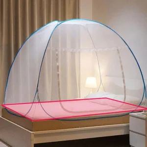 원터치 레이스 돔형 모기장 바닥 일체형 150X200cm 침대모기장 거실모기장 접이식모기장