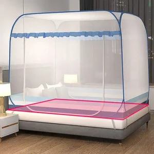 원터치 사각 U자형 모기장 텐트 바닥 일체형 150X200 침대모기장 거실모기장 접이식모기장