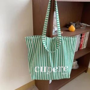 [룽스]패턴 캔버스쇼퍼백 레터링 빅사이즈 토트백