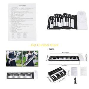 Q84C 49 키 롤업 키보드 접이식 전자 피아노 충전식 핸드 롤 휴대용 피아노 초보자 아이.