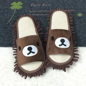 편리한 극세사 곰돌이 청소슬리퍼 극세사청소슬리퍼 걸레슬리퍼 청소슬리퍼 걸레실내화