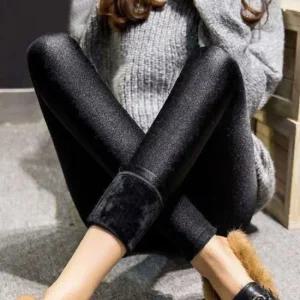 [라일리의류] Rly 여성 융털 하의 고리레깅스 융기모 광택 쫄바지  43292624)