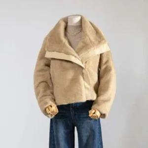 [애슬릿] 여성 겨울 자켓 페이크 퍼 인조 가죽 레더 아우터