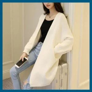 니트 롱 가디건 로브스타일 심플한 깔끔니트 겨울 아우터 여자 롱 긴 니트가디건 코디 가오리핏