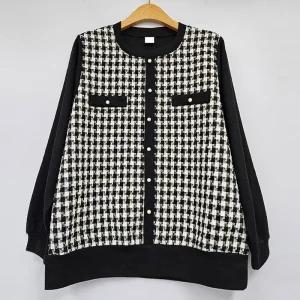 빅사이즈 511 투스체크배색펄가디건 DMNT488