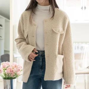 빅사이즈 511 큐트리본뽀글자켓 DGOV686