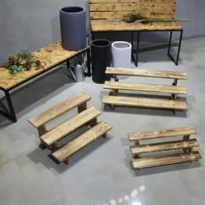 선반 화분 거치대 원목 3단 나무 진열대 정리대 우드 화분진열대 3단 화분정리대