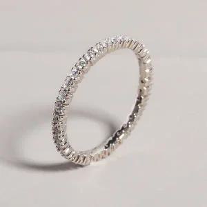 [샤밍주얼리]1.3미리 천연 다이아 이터니티 가드링 라이트 라인 반지 레이어드 여자 반지 선물 14K