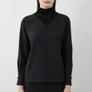 VOCAL3W9121 벨벳패치블라우스