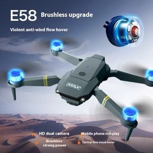 KBDFA E58 MAX WiFi FPV 드론 - 1080P 4K HD 카메라 접이식 고도 홀드 쿼드콥터 RC 헬리콥터  (배터리 포함