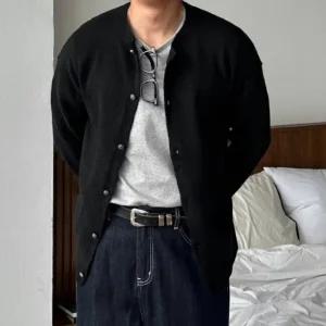 [피팅남]남자 애킨 오버핏 봄 가을 울 니트 라운드 가디건