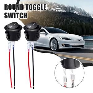 5/10개 12볼트 호환 DC 원형 토글 스위치 미니 소형 자동차 액세서리 RV 2핀 ON/OFF 로커 보트용 전선 포함