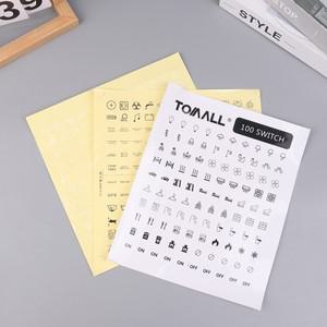 방수 자동차 로커 스위치 스티커 계기 단추 데칼 100/144 라벨 해양 보트 대시 보드 패널 LED 표시기