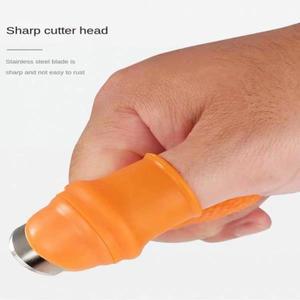 6pcs 망간 강철 엄지 커터 세트 과일 피커 따기 야채 손가락 수확 칼 정원 용품 도구