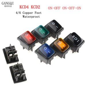 LED 토글 로커 스위치 포함 KCD4 KCD2 ON-OFF ON-OFF-0N 4/6 핀 밀폐형 방수 자동 보트 해양 로커 스위치