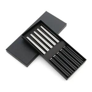 [골드스마일]컬러테이블 젓가락 5인세트 스텐 식당 레스토랑 블랙