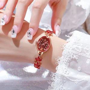 [골드스마일]릴리아 여성 손목시계(레드) 메탈시계