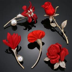 [콩심팥심]꽃 5월 카네이션 붉은 스승의날 브로치 어버이날 특선