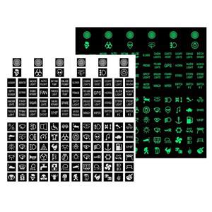 클리어 블랙 야간 글로우 스위치 스티커 LED 백라이트 라벨 자동차 보트 계기용 푸시 로커 패널 장식 2 개