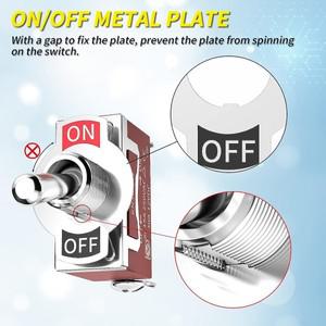 해양 방수 토글 스위치 내후성 부트 커버 포함 2 핀 온 오프 12V DC 30A 헤비 듀티 250V AC 15A SPST 개 4